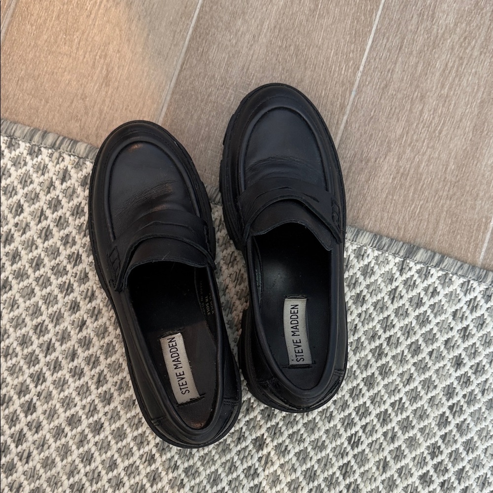 Steve Madden Men's Classic Black Slip-On Loafers